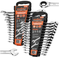 26PCS Ratcheting Wrench Set Metric/SAE Ratchet Combination Wrenches Set 72-Tooth