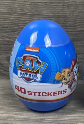 Nick Jr Paw Patrol Easter Egg Filled with 40 Stickers New