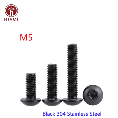 New M5 - 0.8-304 Stainless Steel Button Head Socket Cap Screws Metric ISO 7380