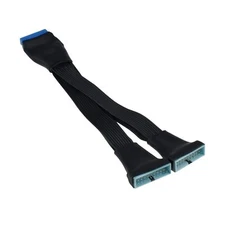 USB 3.0 Header Splitter Extension Cable 19/20 Pin 1 to 2 Y Internal Adapter H...
