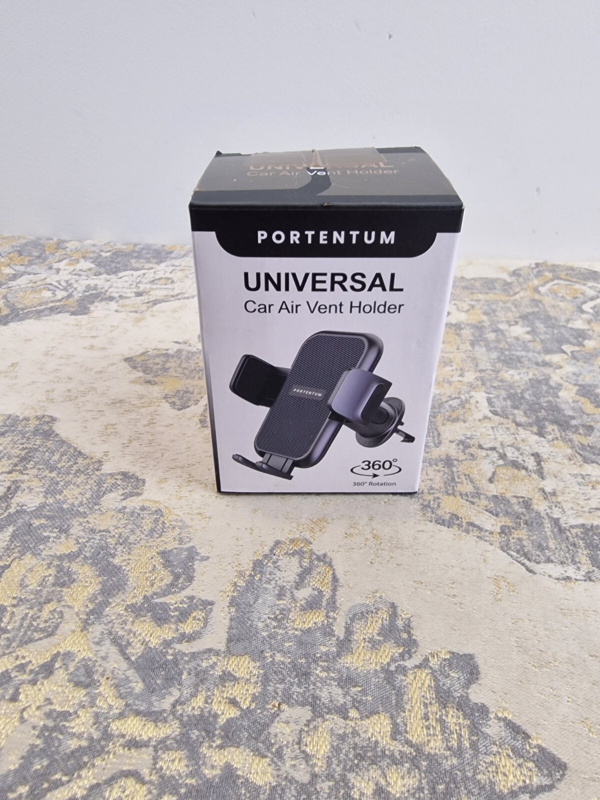 PORTENTUM Car Phone Holder, Air Vent Car Phone Mount Cradle 360° Rotation