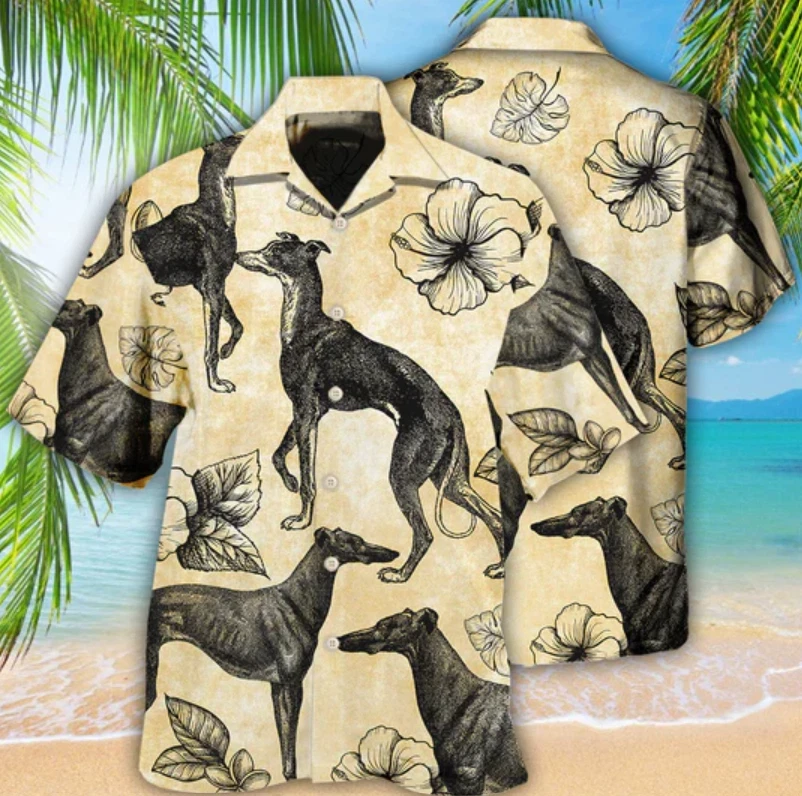 Greyhound tropical flor 3D Hawaii Shirt All Over Print Summer Us Size Best  Price | eBay