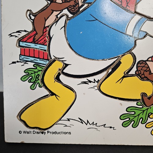 Playskool Paperino Puzzle Disney Chip Dale 190-02 Legno Bambino 9 Pezzi VINTAGE - Foto 4 di 10