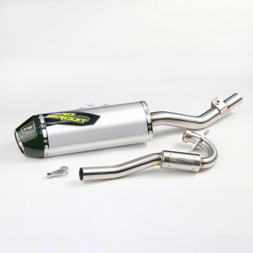 Full System Carbon Green Racing Exhaust Pipe Kit For KAWASAKI KLX140 KLX140L - Imagem 2 de 4