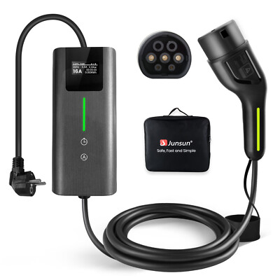 EV Ladegerät Typ 2 Schuko 1 Phase 16A 3.5kW Mit kontrollierbarer Digitalanzeige
