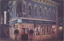 Postcard Disneyland Exterior NIght of the Upjohn Pharmacy California UNP 10558.7