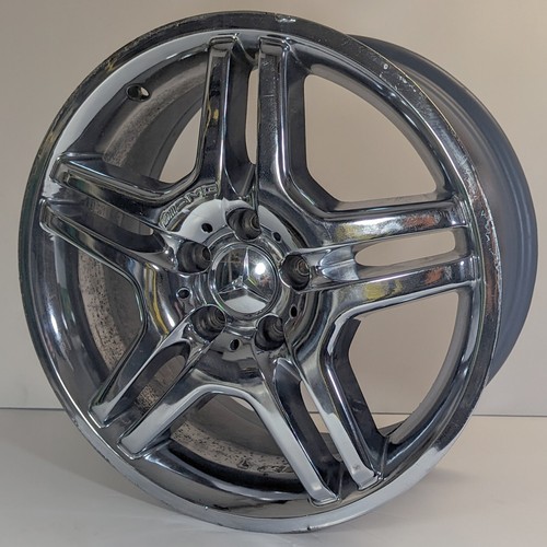 MERCEDES WHEEL RIM REAR 18x9 18" CHROME 18 2204013502 AMG OEM S55 E55 CL55 65313 - Picture 7 of 12