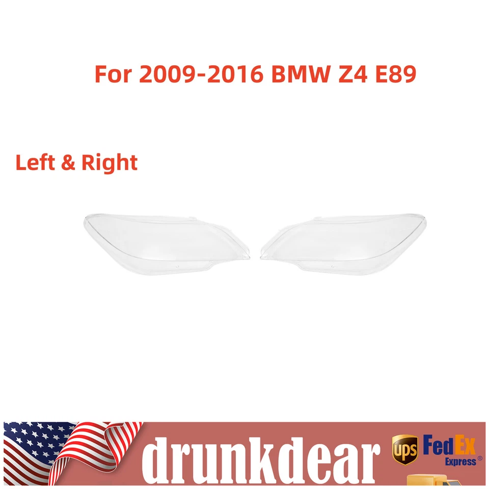 Left & Right Headlight Cover Headlamp Lens Cover Clear For 2009-2016 BMW Z4 E89 Foto 3 de 4