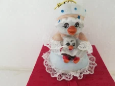 Jasco Caring Critter Porcelain Duck & Baby Duck Hand Painted Bell Ornament Boxed