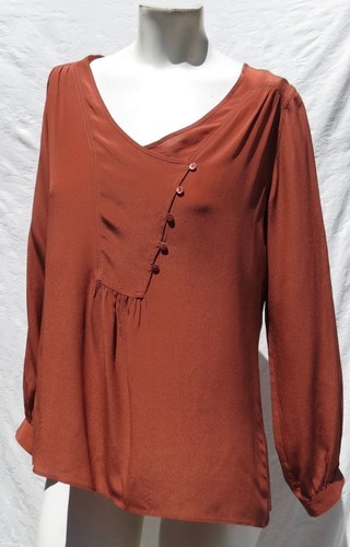 LIL Anthropologie US Women’s Small Spice Lightweight Silk Slung Blouse Shirt Top - Picture 5 of 5