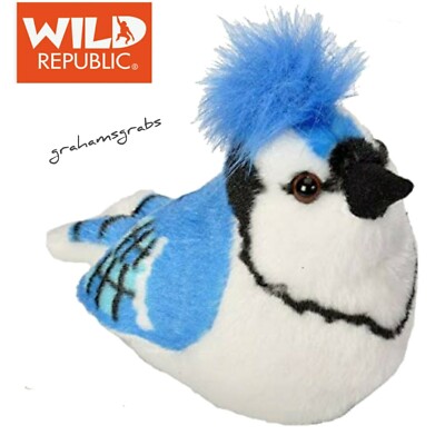 BLUE JAY  Audubon REAL BIRD CALL WILD REPUBLIC PLUSH STUFFED ANIMAL WR18225 NEW