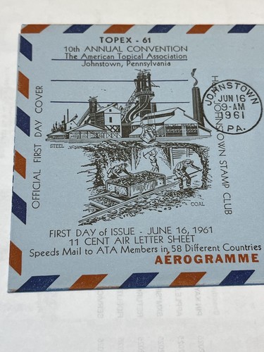 8 - FDC 11c U S Postage Airmail envelope Johnstown, PA 6-16-1961 - Picture 2 of 4