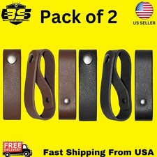 2 Pack Handcrafted Genuine Leather Bullwhip Holsters Premium Whip Holders