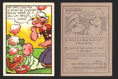 Tarjeta coleccionable vintage de confitería Popeye Chix 1959 tú eliges individuales #1-50 - Imagen 35 de 61