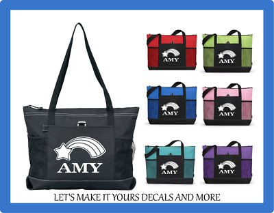 SHOOTING STAR PERSONALIZED NAME ZIPPER TOTE PURSE TRAVEL OVERNIGHT GYM SPORT BAG