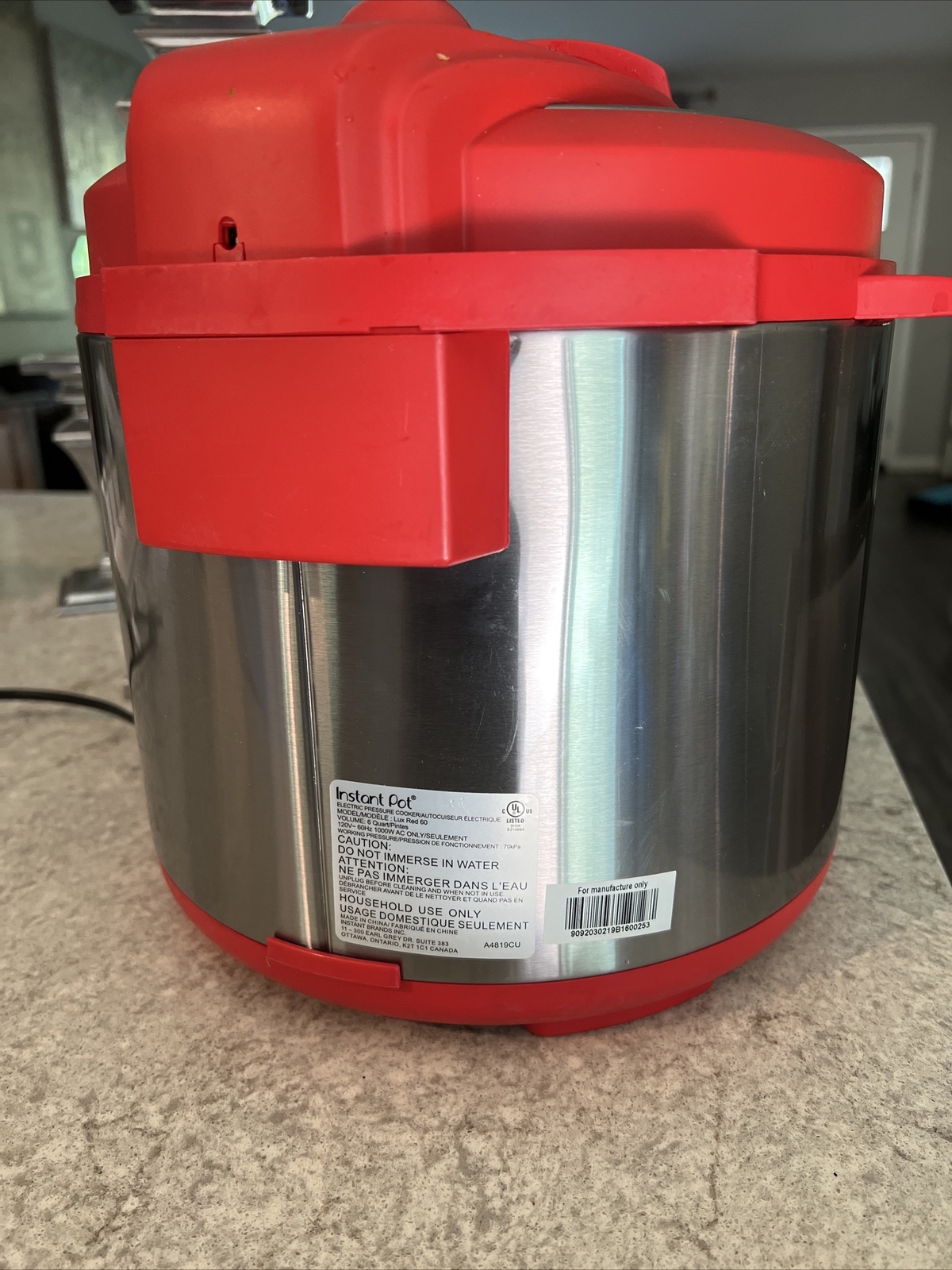 Instant Pot 6 Quart 6in1 Electric Pressure Cooker IPLUX Red 60 Used