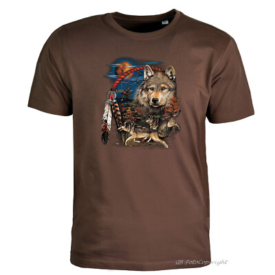 T-Shirt Wolf Traumfänger Wölfe Tribal Native American Indianer Tribesman *3042