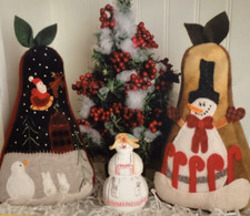 PATTERN Wool Felt Snowman Pears Standing Woolfelt Snowman NEW Sunflower Fields