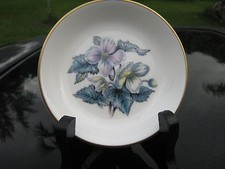 ROYAL WORCESTER PORCELAIN PINK-BLUE - yellow-FLOWER MOTIF PIN  DISH  OR COASTER