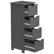 Bathroom Storage Cabinet Side Cabinet with 4 Drawers Entryway Cupboard Gray