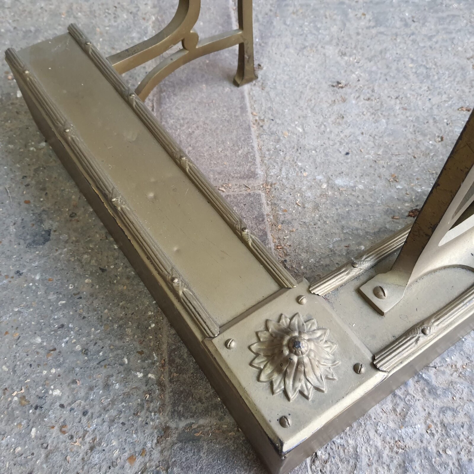 Antique Victorian Large Brass Fireplace Fire Fender eBay