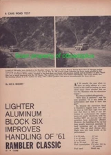 1961 Rambler Classic Custom Station Wagon - lightweight "six" - road test! 4+ pg