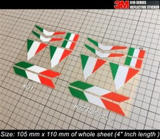 8 Pcs small Italy Flag Sticker Fuel tank / helmet DUCATI Reflective SET F03