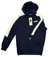 Puma Sports Hoodie Sweatshirt Pullover w/ Logo Adult Small / Youth XL Navy Blue