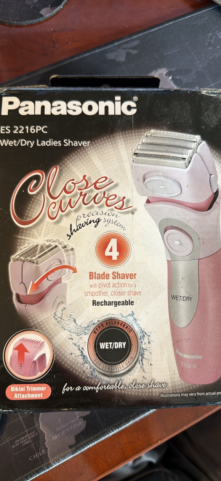Panasonic ES 2216 PC close curves wet dry lady shaver rechar