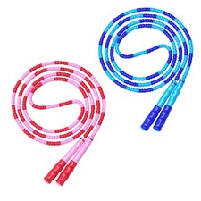 Jump Rope, Adjustable Length Tangle-Free Segmented Soft Beaded Skipping Rope,...