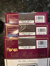 Hanes Silk Reflections SILKY Control Top Size AB Town Taupe Pantyhose Lot of 3