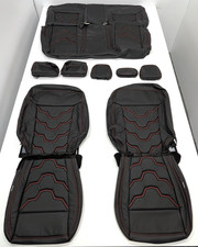For Ford Ranger Crew 2019-2023 Xl Xlt Stx Black Leather Seat Covers At9