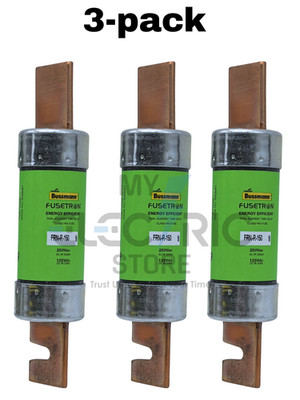 Bussmann FRN-R-150 150A Dual Element Time Delay Fuse 250V Class RK5 Pack of 3