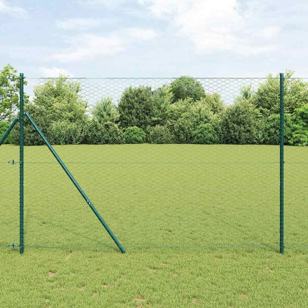 Rete Metallica Esagonale Verde 1.6m x 50m | Recinzione Giardino PVC