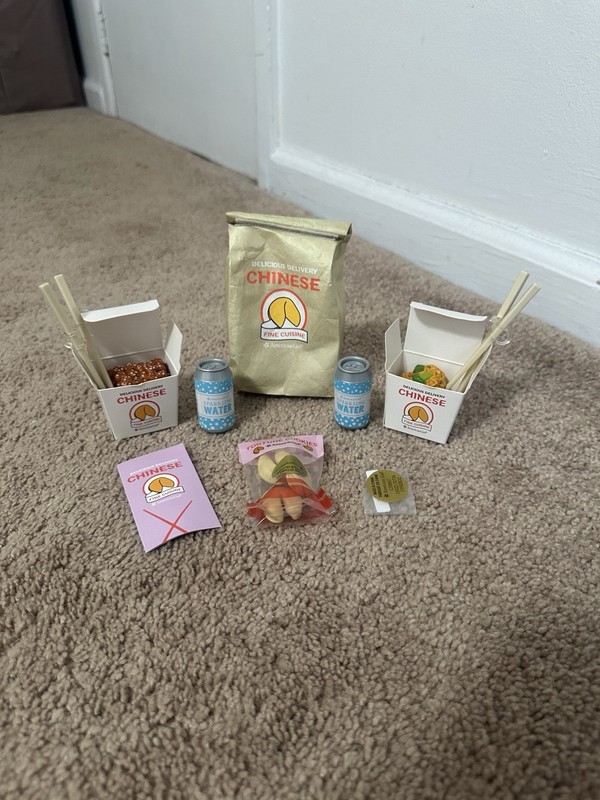 American Girl Chinese Takeout Set for 18" Dolls Pretend Food Dinner Lunch