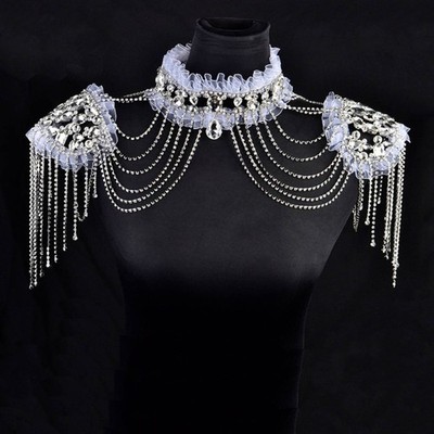 Braut Schulterkette Elegant Strass Schulterkette Fransen Ketten für Damen