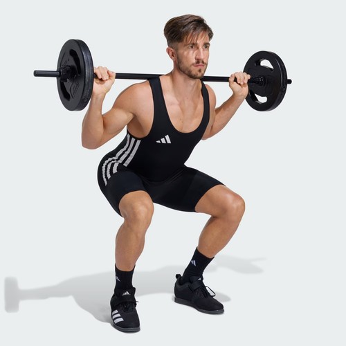 Adidas Men's POWERLIFT Weightlifting Suit Weightlifting Singlet Black JZ9913 - Picture 3 of 12