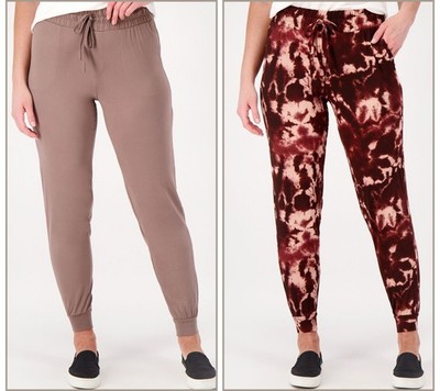 Maya J Women's Pants Sz XL Lounge Lush Jersey Joggers Brown A517348