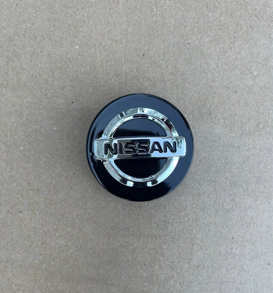 Set of 4 BLACK Nissan 54mm Wheel Center Caps for Altima Maxima Murano - Image 3 of 4