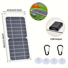 1 Solar Panel with USB Interface-Lightweight and Portable Camping, Hiking Travel