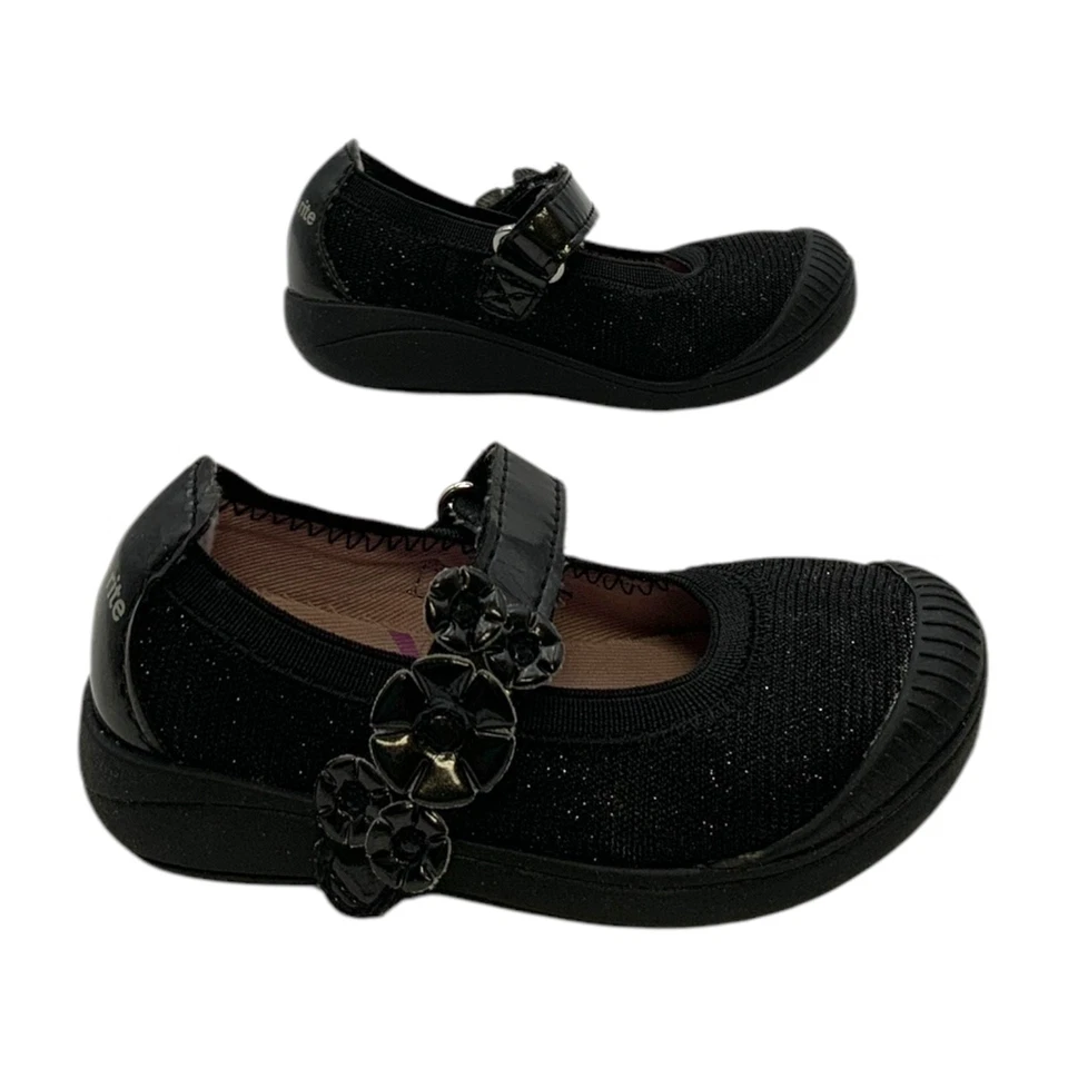 Stride Rite Layla Mary Jane 正装鞋 黑色 美国 学步儿童 女孩 4.5W — 第 2/4 张图片