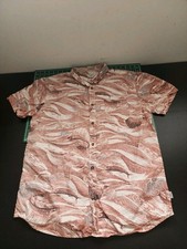 Jack O Neill Hawaiian Shirt Men's Size XL Light Red Mahimahi Ocean Print Oneill
