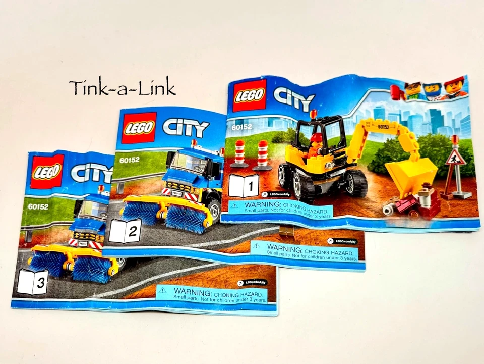 LEGO 60152 Street Sweeper & Excavator City Set Complete with Manuals w/Trailer - Image 2 of 4