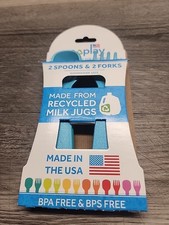 New Re-Play Re Play 8 PK Utensil 4 Spoons 4 Forks Toddler Child Kids Pinks