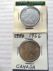 1965 & 1966 Canadian SILVER HALF DOLLAR / 50 CENT