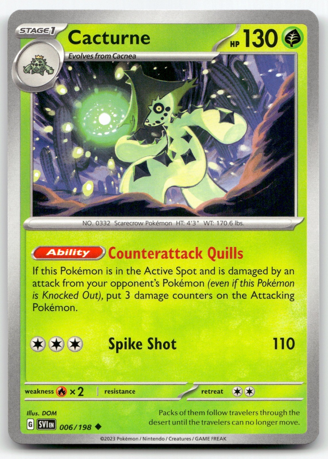 Cacturne 006/198 Uncommon SV01: Scarlet & Violet Base Set NM