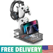 Headphone Stand With Drawer - Headset  Controller Holder For Desk - Aluminum