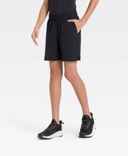 Boys Size XS Shorts Stretch Woven Black Pockets Drawstring All In Motion