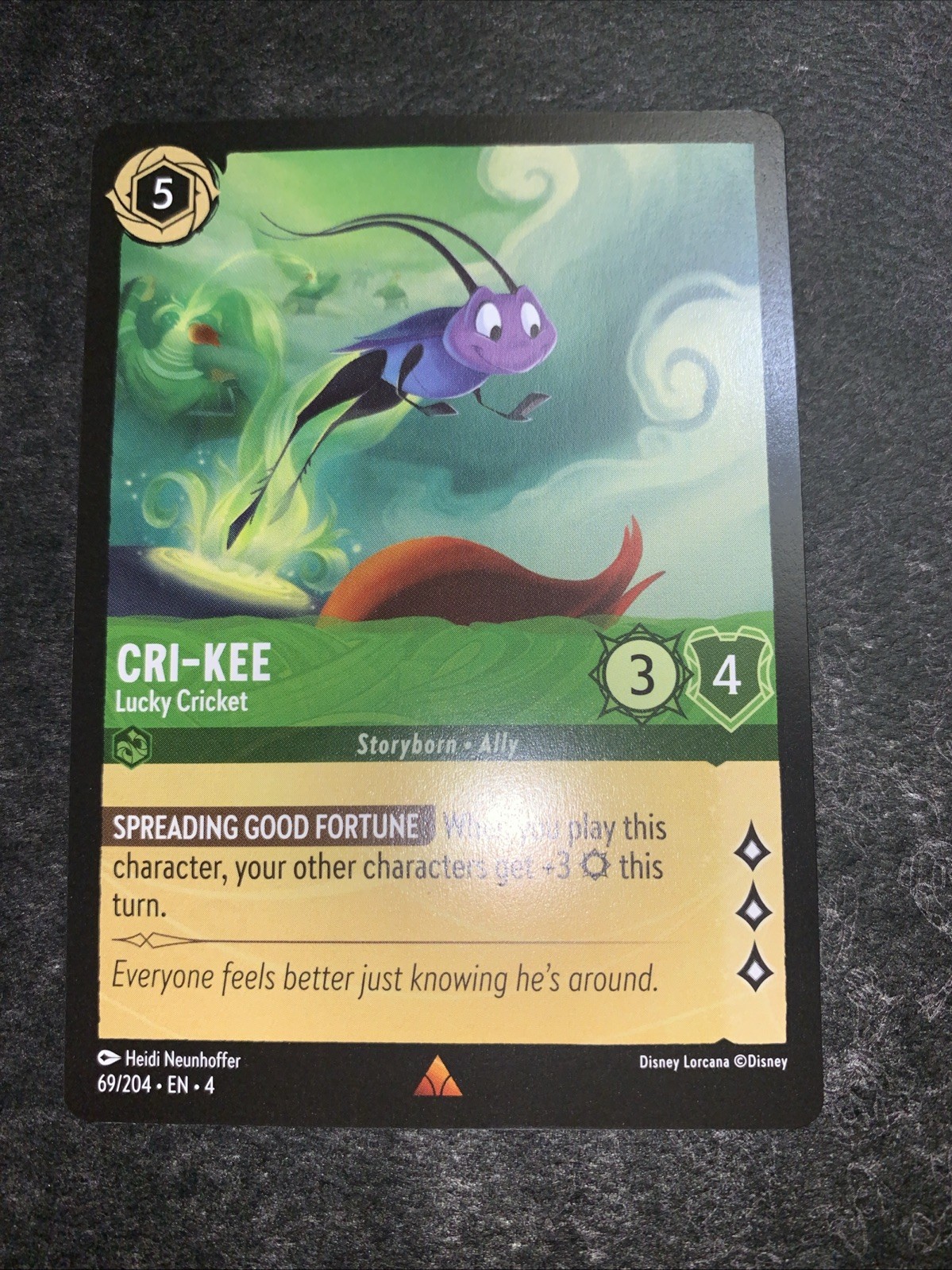 Disney Lorcana TCG: Cri-Kee - Lucky Cricket Rare Ursula's Return 69/204 NM