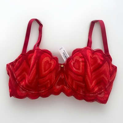 Adore Me Red Heart Bra NWT Size 34DDD